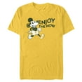thumbnail image 1 of Disney Mickey Mouse Striding Retro Distressed Enjoy The Now - Short Sleeve Blended T-Shirt for Adults - Customized-Yellow, 1 of 5