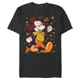 thumbnail image 1 of Disney Mickey Mouse Strolling Through Autumn Leaves Fall - Short Sleeve Blended T-Shirt for Adults - Customized-Dark Heather, 1 of 5