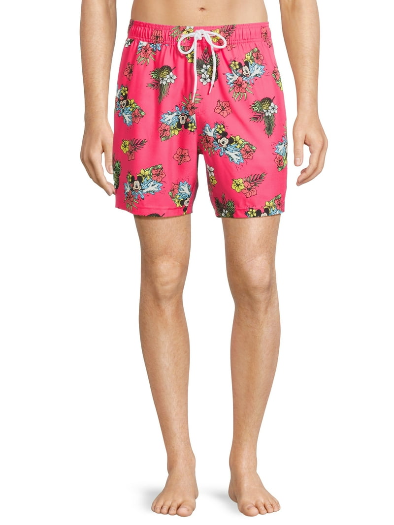 Disney Mickey Mouse Summer Men's Big Men's Swim Trunks, Size S