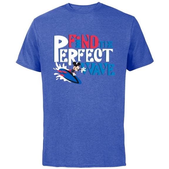 Disney Mickey Mouse Summer Surfing Find the Perfect Wave- Short Sleeve Cotton T-Shirt for Adults - Customized-Royal Heather