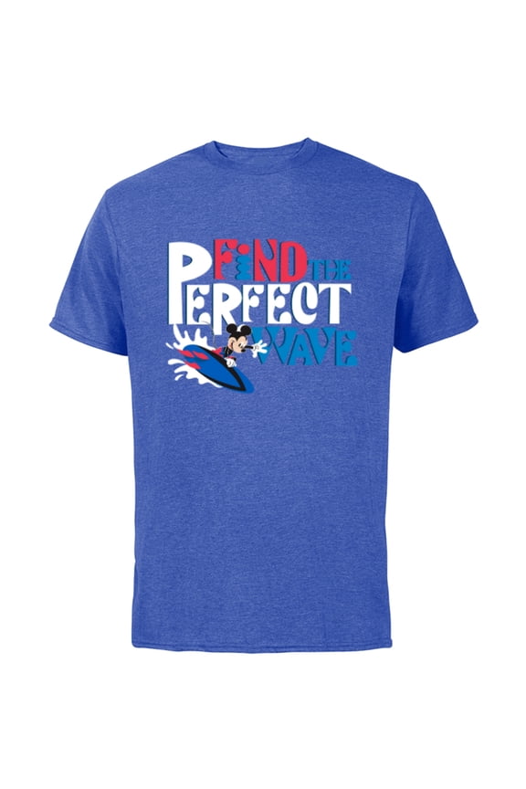 Mickey Mouse Summer Surfing Find the Perfect Wave- Short Sleeve Cotton T-Shirt for Adults - Customized-Royal Heather