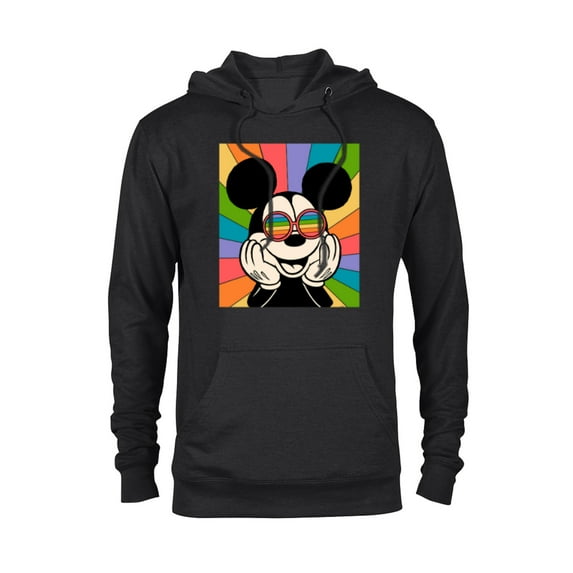 Disney Mickey Mouse Sun Burst Retro - Pullover Hoodie for Adults - Customized-Black
