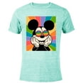 thumbnail image 1 of Disney Mickey Mouse Sun Burst Retro - Short Sleeve Blended T-Shirt for Adults - Customized-Ocean Blue, 1 of 5