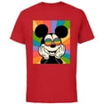 thumbnail image 1 of Disney Mickey Mouse Sun Burst Retro - Short Sleeve Cotton T-Shirt for Adults - Customized-Red, 1 of 5
