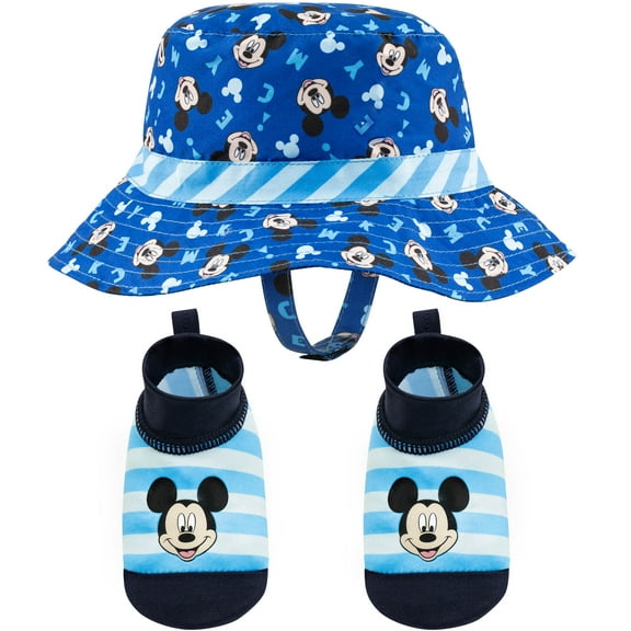 Disney Mickey Mouse "Sunny Fun" Swim Hat And Swim Booties 0-12 Months