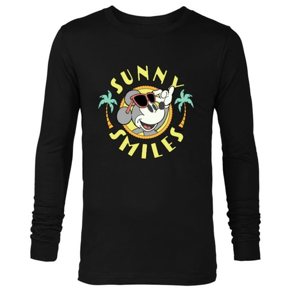 Disney Mickey Mouse Sunny Smiles Summer - Long Sleeve T-Shirt for Men - Customized-Black