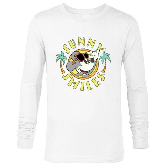 Disney Mickey Mouse Sunny Smiles Summer - Long Sleeve T-Shirt for Men - Customized-White