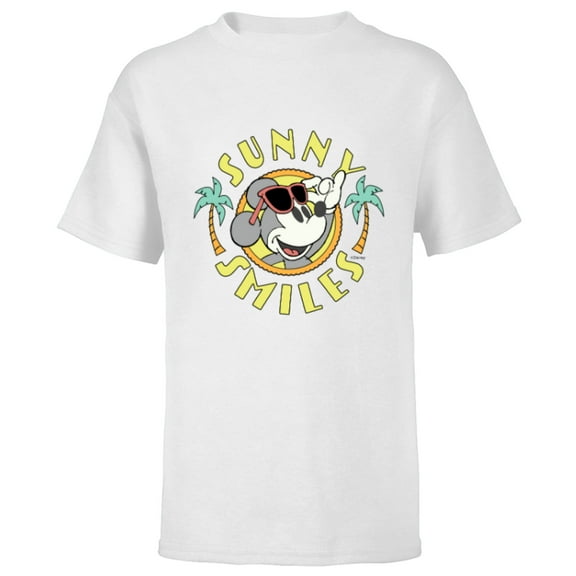 Disney Mickey Mouse Sunny Smiles Summer - Short Sleeve T-Shirt for Kids - Customized-White