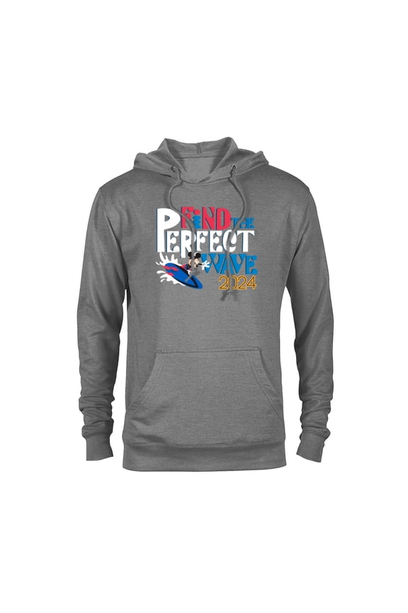 Mickey Mouse Surfing Find the Perfect Wave 2024- Pullover Hoodie for Adults - Customized-Athletic Heather