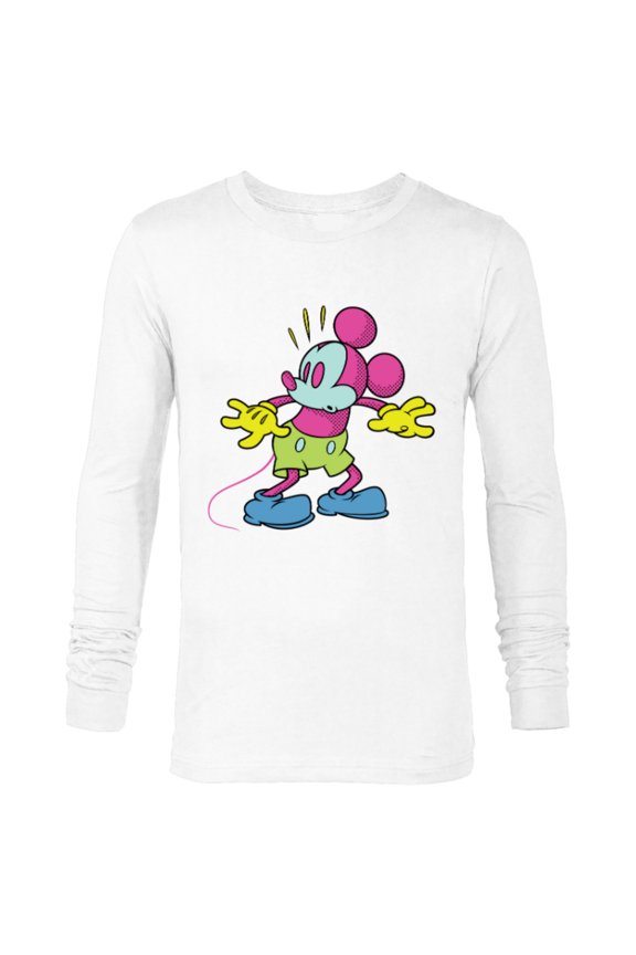 Mickey Mouse Surprise Behind You Retro Pop Art - Long Sleeve T-Shirt for Men - Customized-White