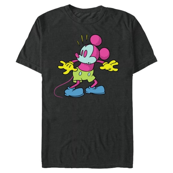 Disney Mickey Mouse Surprise Behind You Retro Pop Art - Short Sleeve Blended T-Shirt for Adults - Customized-Dark Heather