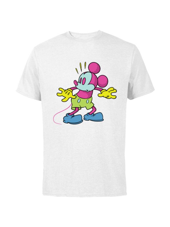Mickey Mouse Surprise Behind You Retro Pop Art - Short Sleeve Cotton T-Shirt for Adults - Customized-White