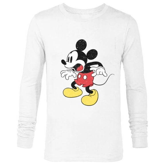 Disney Mickey Mouse Surprised - Long Sleeve T-Shirt for Men - Customized-White