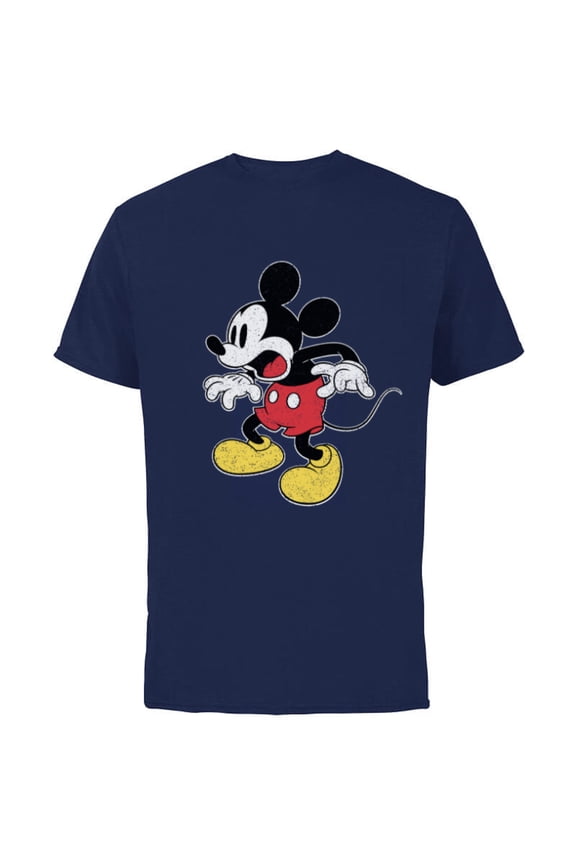 Mickey Mouse Surprised - Short Sleeve Cotton T-Shirt for Adults - Customized-Navy