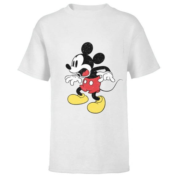 Disney Mickey Mouse Surprised - Short Sleeve T-Shirt for Kids - Customized-White