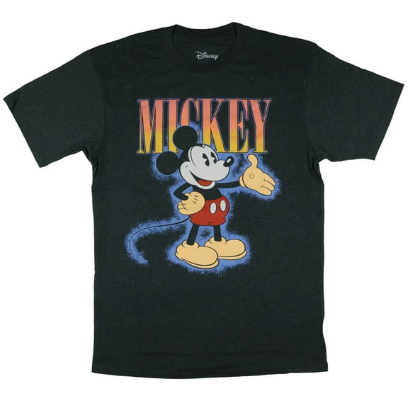Disney Mickey Mouse T-Shirt Men's Outstretched Hand Aura Glow Adult Big and Tall Short Sleeve Tee