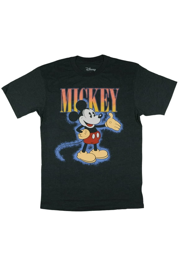 Disney Mickey Mouse T-Shirt Men's Outstretched Hand Aura Glow Adult Big and Tall Short Sleeve Tee