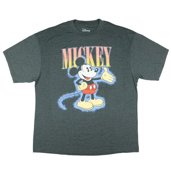 Disney Mickey Mouse T-Shirt Men's Outstretched Hand Glow-Out Effect Adult Short Sleeve Tee