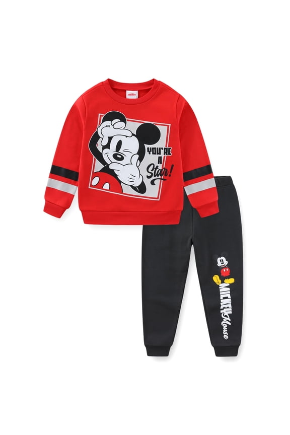 Mickey Mouse T-Shirt Sweatshirt and Jogger Pants Set (Boys), 3 Piece Set, Sizes 2T-7