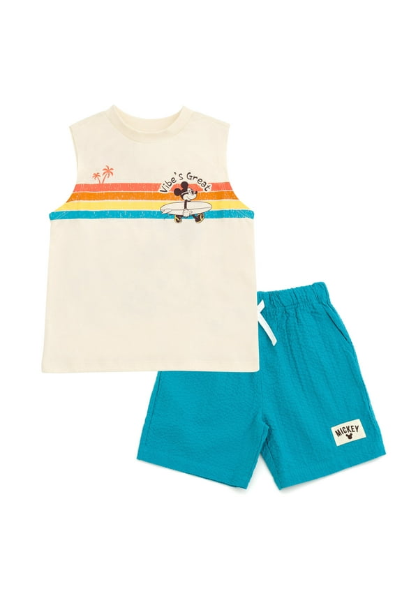 Mickey Mouse Tank Top and Shorts Outfit Set Infant to Big Kid