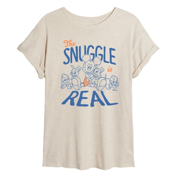 Disney - Mickey Mouse - The Snuggle Is Real - Juniors Ideal Flowy Muscle T-Shirt
