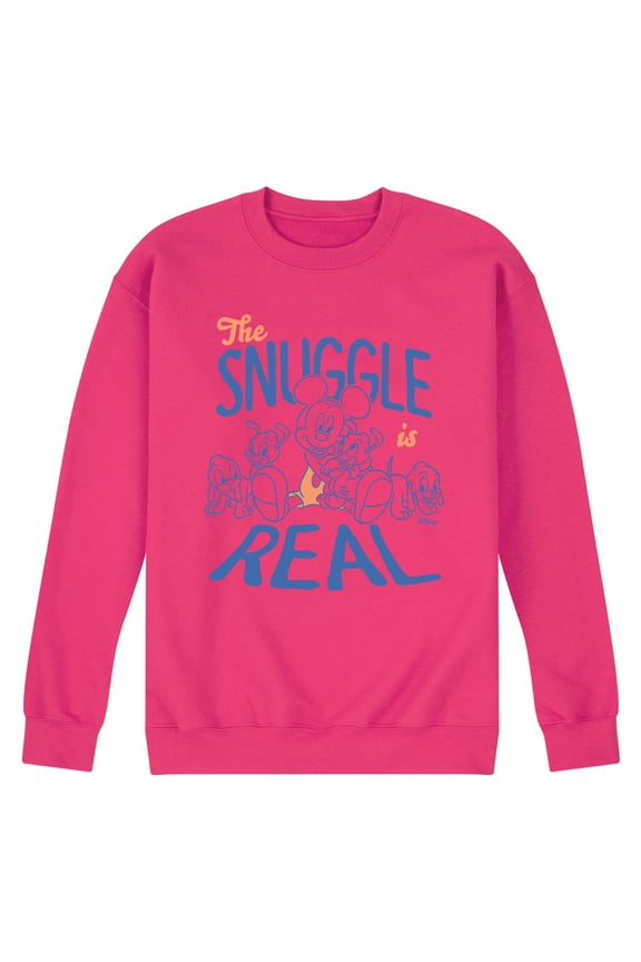 - Mickey Mouse - The Snuggle Is Real - Men's Crew Neck Fleece Pullover