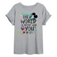 thumbnail image 1 of Disney - Mickey Mouse - The World Is Better With You In It - Women's Oversized T-Shirt, 1 of 5
