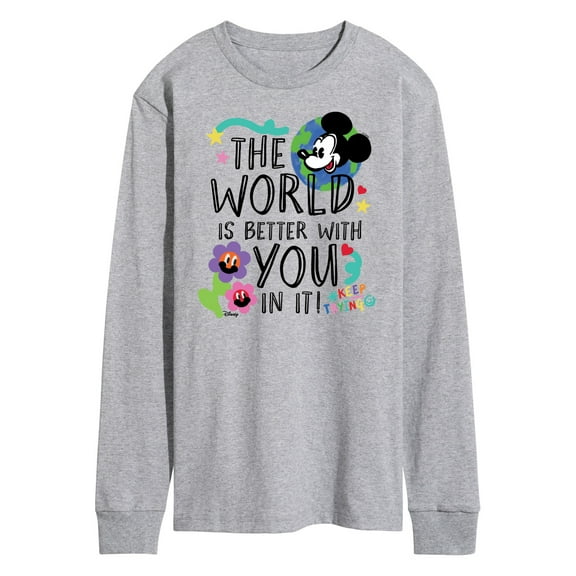 Disney - Mickey Mouse - The World Is Better With You In It - Men's Long Sleeve T-Shirt