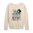 thumbnail image 1 of Disney - Mickey Mouse - The World Is Better With You In It - Women's Lightweight French Terry Long Sleeve Shirt, 1 of 4
