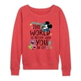 thumbnail image 1 of Disney - Mickey Mouse - The World Is Better With You In It - Women's Lightweight French Terry Pullover, 1 of 1