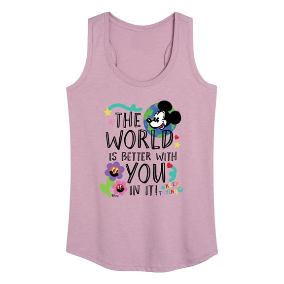 Disney - Mickey Mouse - The World Is Better With You In It - Women's Racerback Tank Top
