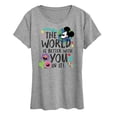 thumbnail image 1 of Disney - Mickey Mouse - The World Is Better With You In It - Women's Short Sleeve Graphic T-Shirt, 1 of 5