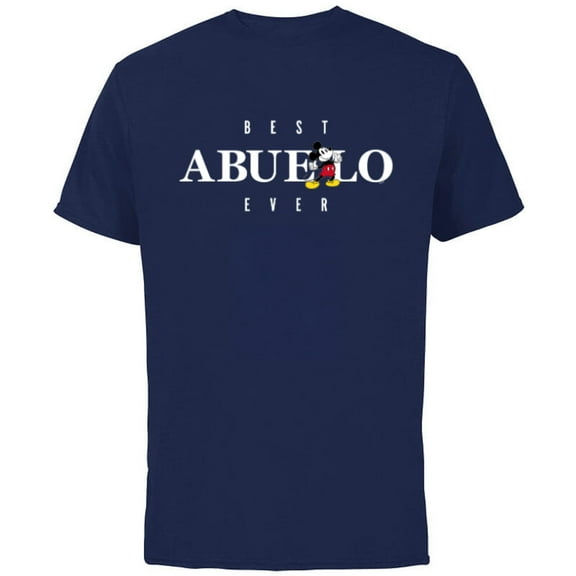 Disney Mickey Mouse Thumbs Up Best Abuelo Ever Día del Padre - Short Sleeve Cotton T-Shirt for Adults - Customized-Navy