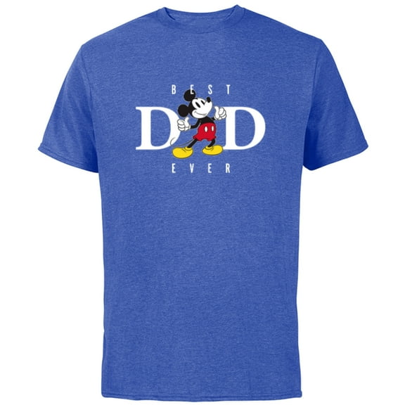 Disney Mickey Mouse Thumbs Up Best Dad Ever Father’s Day - Short Sleeve Cotton T-Shirt for Adults - Customized-Royal Heather