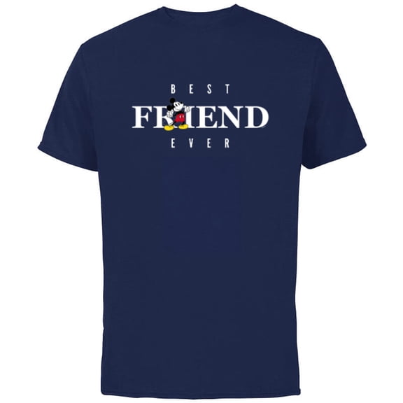 Disney Mickey Mouse Thumbs Up Best Friend Ever Friends Gift- Short Sleeve Cotton T-Shirt for Adults - Customized-Navy