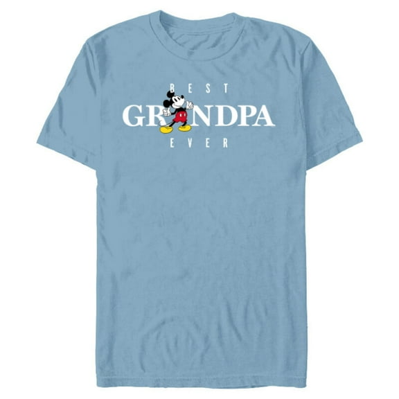 Disney Mickey Mouse Thumbs Up Best Grandpa Ever Father’s Day - Short Sleeve Blended T-Shirt for Adults - Customized-Ocean Blue