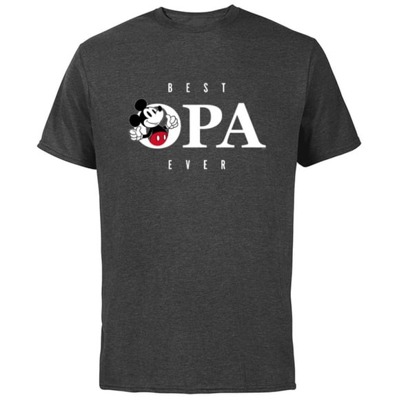 Disney Mickey Mouse Thumbs Up Best Opa Ever Father’s Day - Short Sleeve Cotton T-Shirt for Adults - Customized-Charcoal