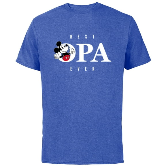 Disney Mickey Mouse Thumbs Up Best Opa Ever Father’s Day - Short Sleeve Cotton T-Shirt for Adults - Customized-Royal Heather