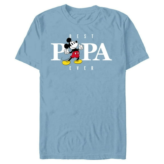 Disney Mickey Mouse Thumbs Up Best Papa Ever Father’s Day - Short Sleeve Blended T-Shirt for Adults - Customized-Ocean Blue