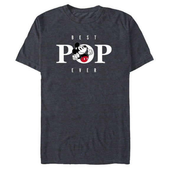Disney Mickey Mouse Thumbs Up Best Pop Ever Father’s Day - Short Sleeve Blended T-Shirt for Adults - Customized-Navy Heather
