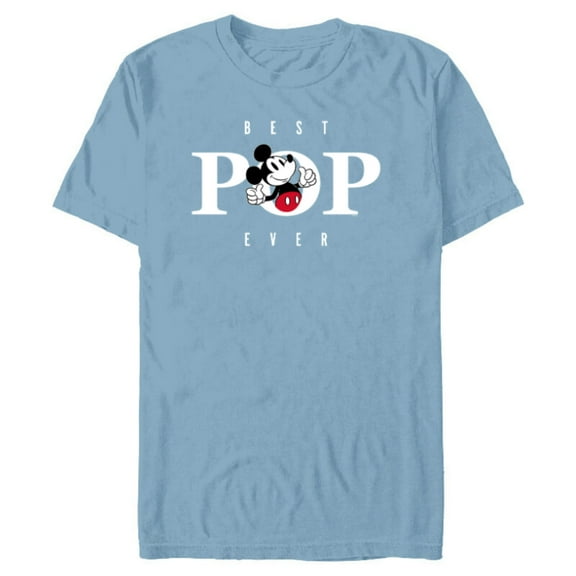 Disney Mickey Mouse Thumbs Up Best Pop Ever Father’s Day - Short Sleeve Blended T-Shirt for Adults - Customized-Ocean Blue