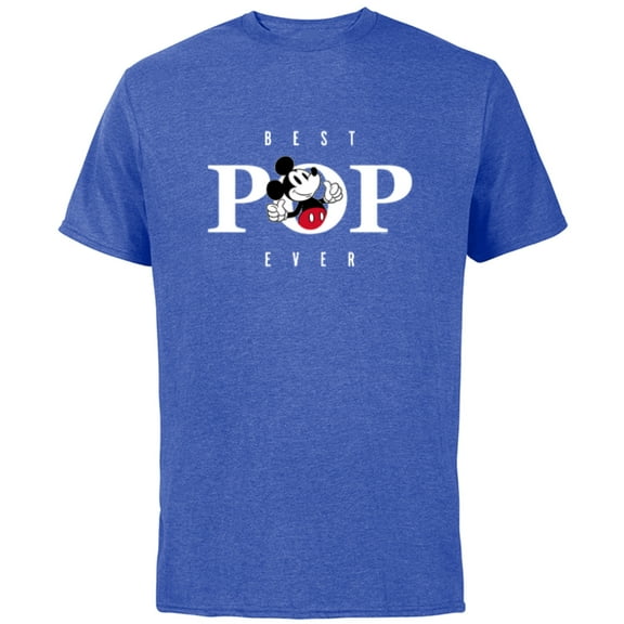 Disney Mickey Mouse Thumbs Up Best Pop Ever Father’s Day - Short Sleeve Cotton T-Shirt for Adults - Customized-Royal Heather