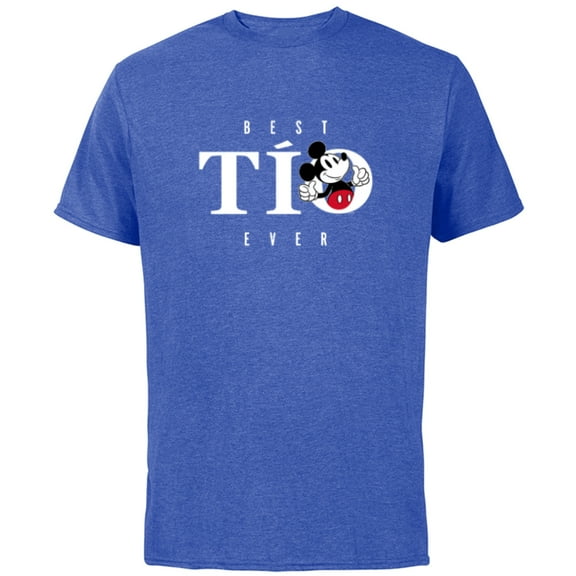 Disney Mickey Mouse Thumbs Up Best Tío Ever Día del Padre - Short Sleeve Cotton T-Shirt for Adults - Customized-Royal Heather
