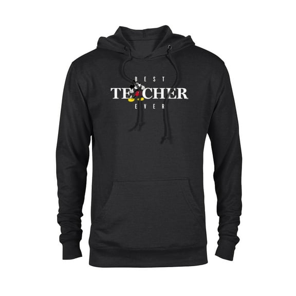 Disney Mickey Mouse Thumbs Up Best Teacher Ever Teacher Gift- Pullover Hoodie for Adults - Customized-Black