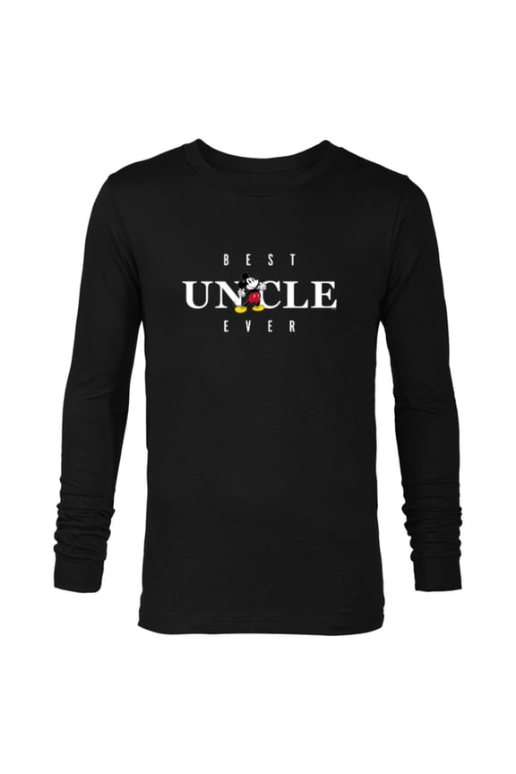 Mickey Mouse Thumbs Up Best Uncle Ever Father’s Day - Long Sleeve T-Shirt for Men - Customized-Black