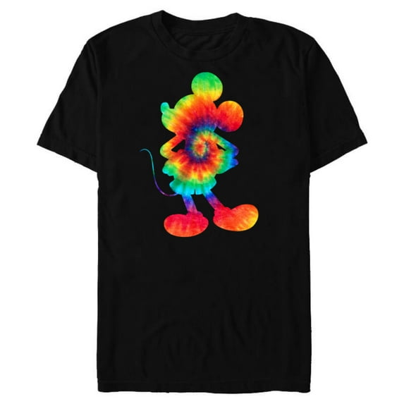 Disney Mickey Mouse Tie Dye Silhouette - Short Sleeve Blended T-Shirt for Adults - Customized-Black