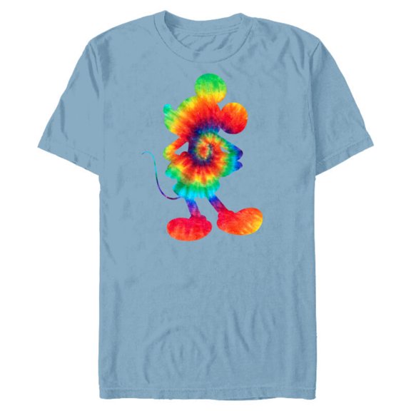 Disney Mickey Mouse Tie Dye Silhouette - Short Sleeve Blended T-Shirt for Adults - Customized-Ocean Blue