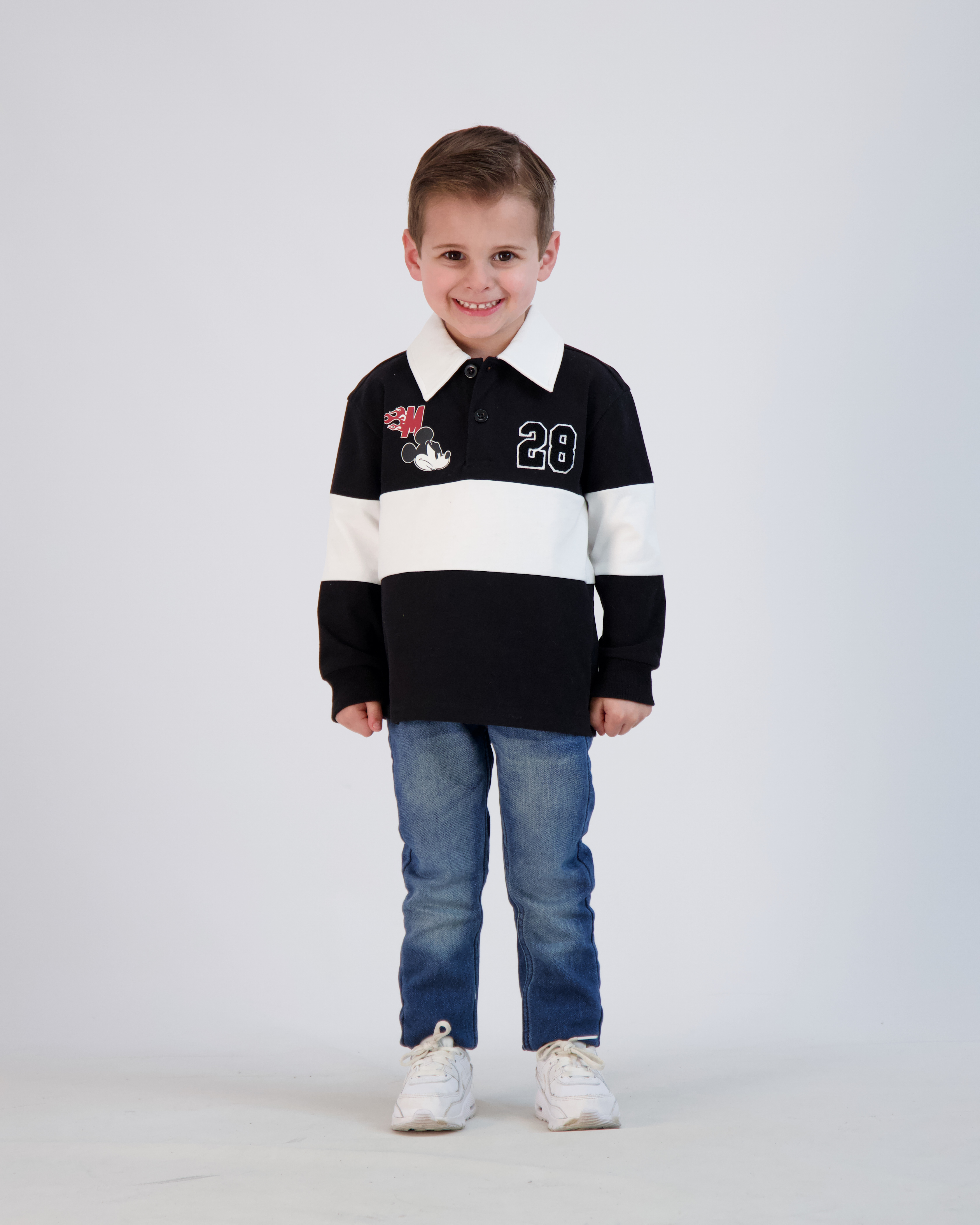 Disney Mickey Mouse Toddler Boy Long Sleeve Rugby Polo Shirt, Sizes 2T-5T - image 1 of 5
