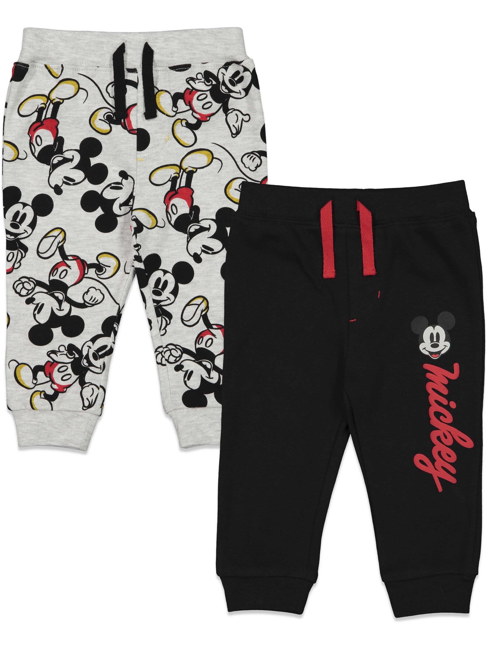 Disney Mickey Mouse Toddler Boys 2 Pack Jogger Pants Newborn to Little ...