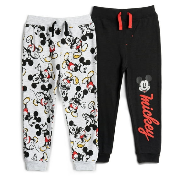 Disney Mickey Mouse Toddler Boys 2 Pack Jogger Pants Newborn to Little Kid